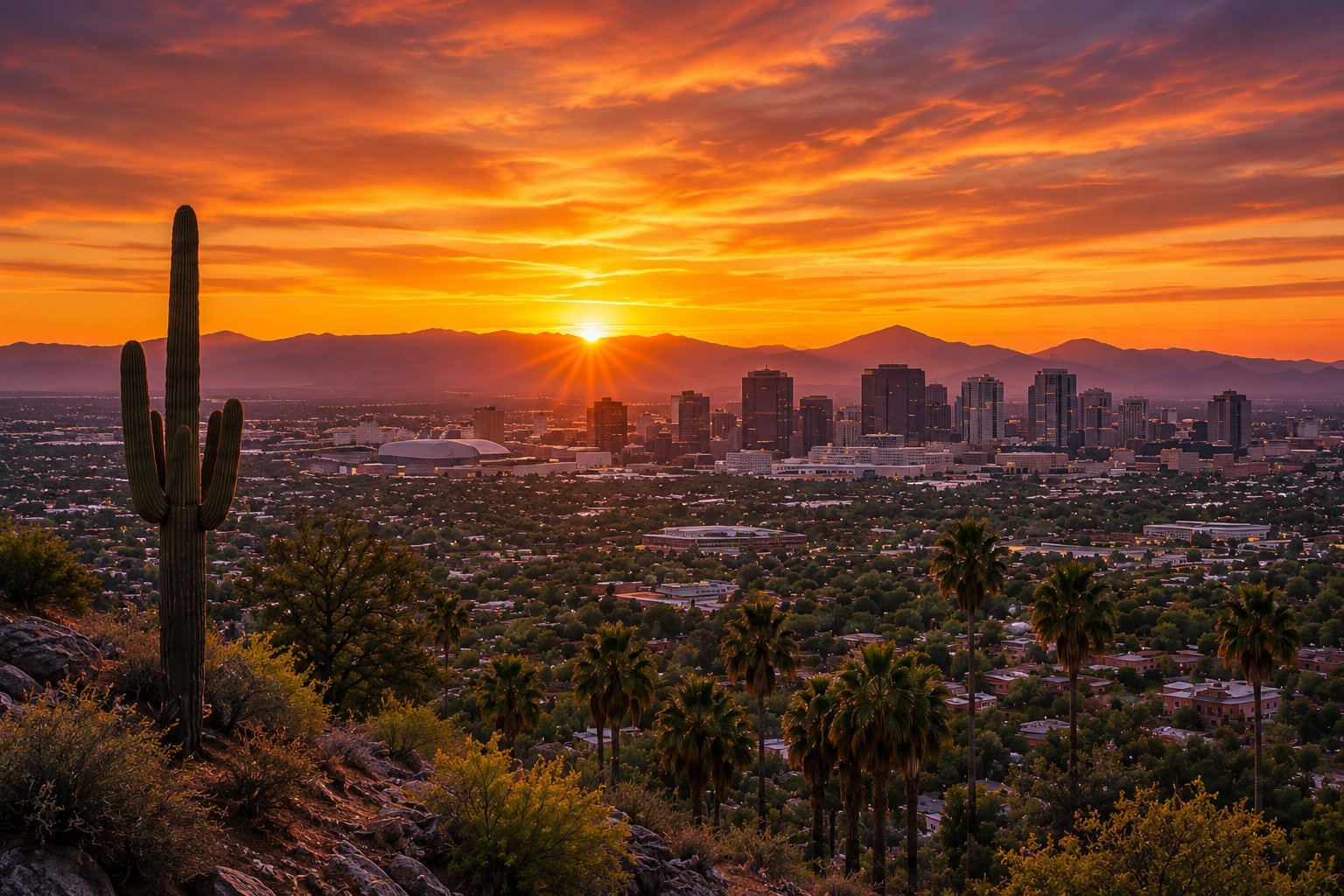 Phoenix Arizona sunset — South and Southwestern United States